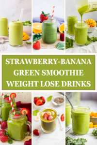 Strawberry Banana Green Smoothie Weight Lose Drinks